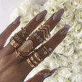 13 Stück Set Ring, personalisierte hohle Blumenblatt Geometrisch Gold Set Ring Großhandel